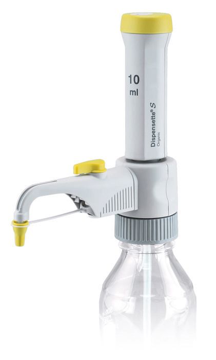 Bottle-top dispensers Dispensette® S Organic, fixed-volume, DE-M