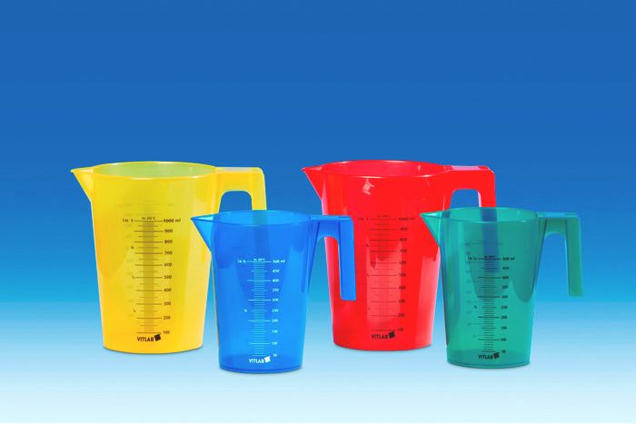 Graduated beakers, PP, nesting, coloured