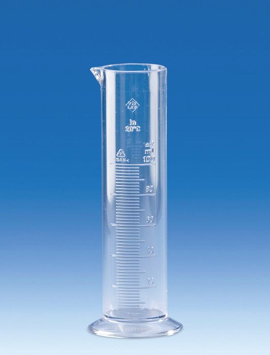Graduated cylinders, SAN, Class B, short form, with molded graduations