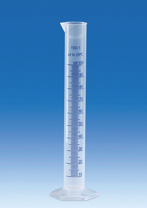 Graduated cylinders, PP, Class B, tall form, with molded blue graduations