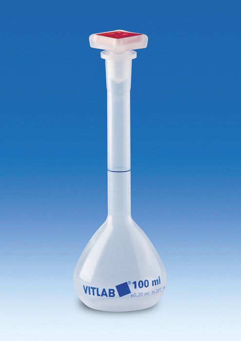 Volumetric flasks, PP, Class B with NS stoppers, PP