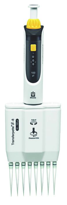 Multi-channel micropipette Transferpette® S -8, adjustable, DE-M — 10 - 100 μl