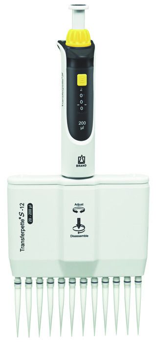 Multi-channel micropipette Transferpette® S -12, adjustable, DE-M — 20 - 200 μl