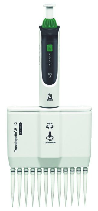 Multi-channel micropipette Transferpette® S -12, adjustable, DE-M