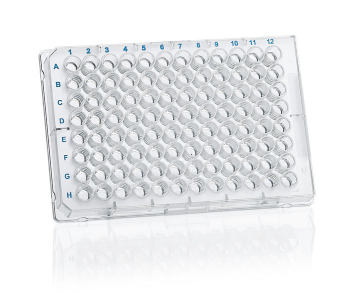 BRANDplates® microtitration plate, 96-well, hydroGradeTM, PS, transparent, standard, BIO-CERT® CERTIFIED QUALITY