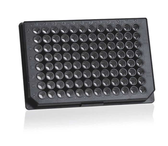 BRANDplates® microtitration plate, 96-well, pureGradeTM, PS, BIO-CERT® CERTIFIED QUALITY — black