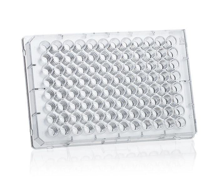 BRANDplates® microtitration plate, 96-well, pureGradeTM, PS, BIO-CERT® CERTIFIED QUALITY — transparent