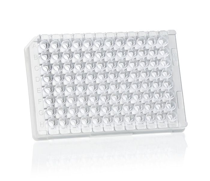 96-Well strip plate (12 x F8), PS, immunoGradeTM, high binding, transparent, F-bottom, CERTIFIED LIFE SCIENCE QUALITY — transparent