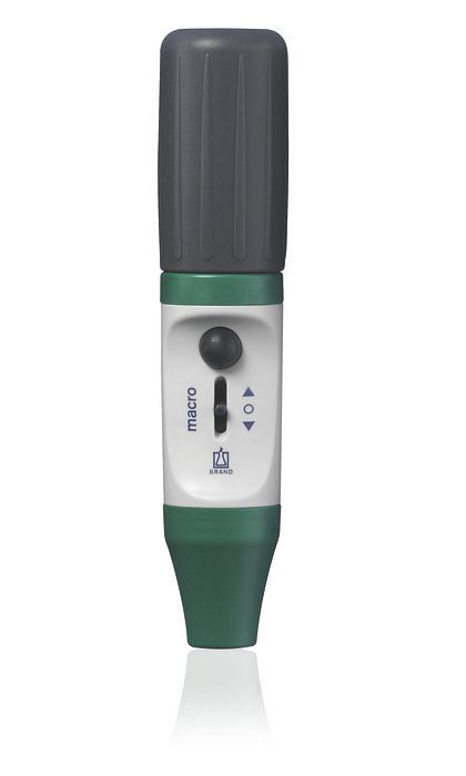 Pipette controllers macro, 0.1 ml - 200 ml, incl. spare membrane filter 3 μm — green