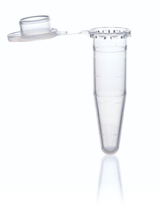 Microcentrifuge tubes, PP, 0.5 ml, with attached cap, transparent, BIO-CERT® PCR QUALITY