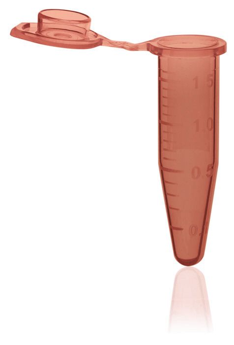 Microcentrifuge tubes, PP, 1.5 ml, with attached cap, BIO-CERT® PCR QUALITY — amber