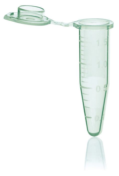Microcentrifuge tubes, PP, 1.5 ml, with attached cap, BIO-CERT® PCR QUALITY — green