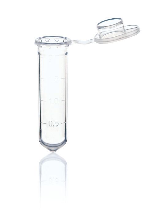 Microcentrifuge tubes, 2 ml, PP, with attached cap, transparent, BIO-CERT® PCR QUALITY — without lid closure