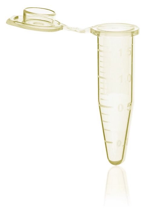 Microcentrifuge tubes, PP, 1.5 ml, with attached cap, BIO-CERT® PCR QUALITY — yellow