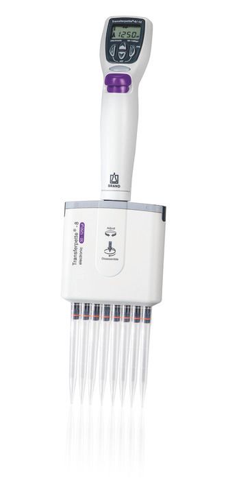 Multi-channel micropipette Transferpette® -8 electronic, DE-M — 50 - 1,250 μl