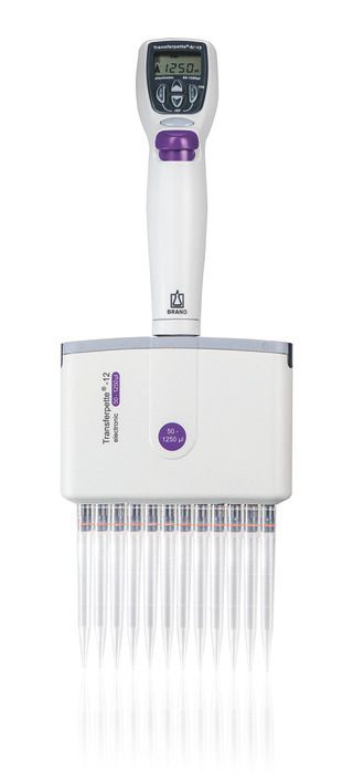 Multi-channel micropipette Transferpette® -12 electronic, DE-M — 50 - 1,250 μl