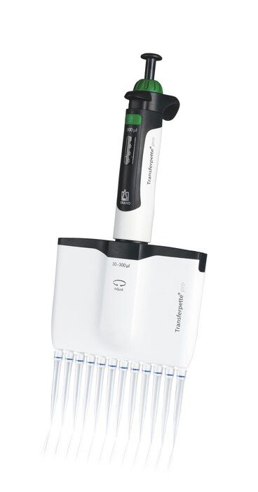 Multi-channel micropipette Transferpette® pro-12, adjustable, DE-M — 30 - 300 μl