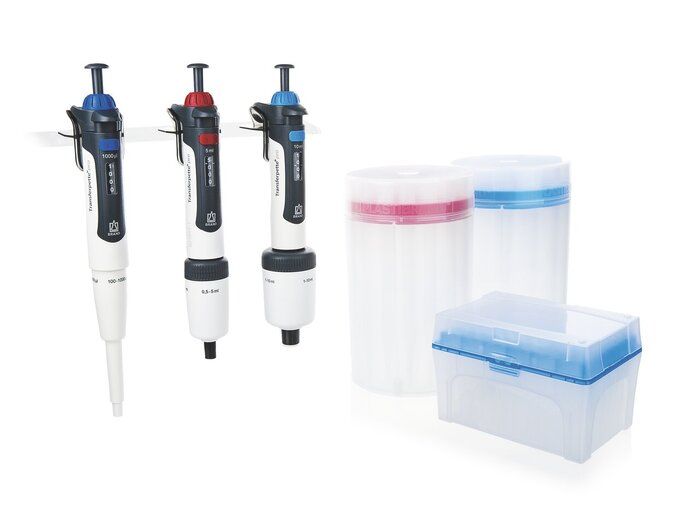 Pipette sets Transferpette® pro, adjustable, DE-M — Starter-kit Macro