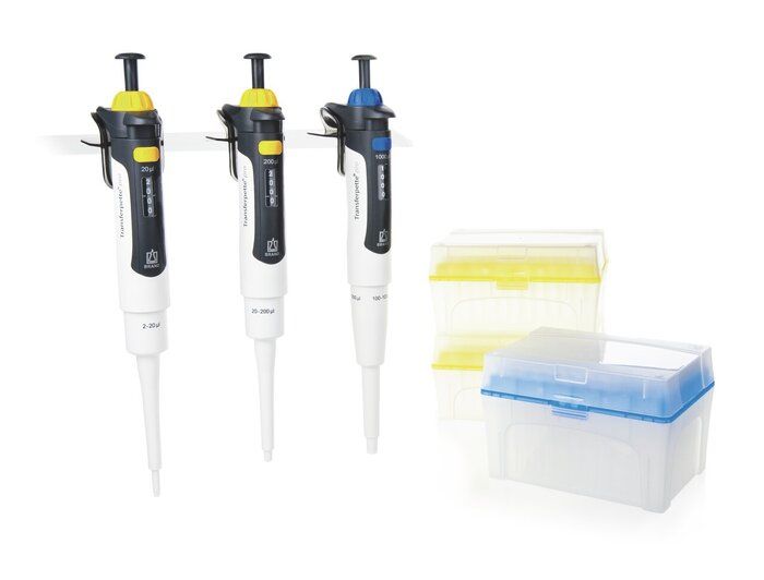 Pipette sets Transferpette® pro, adjustable, DE-M — Starter-kit Midi